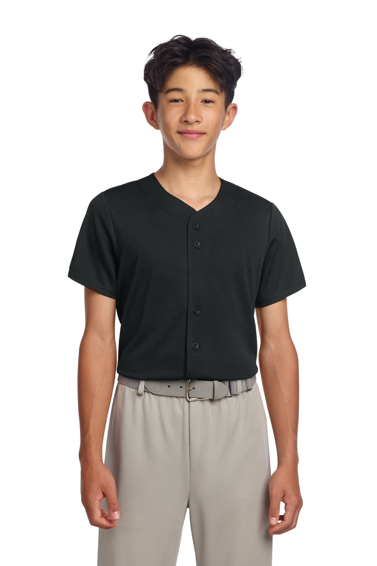 Sport-Tek ® Youth PosiCharge ® Tough Mesh Full-Button Jersey YST220