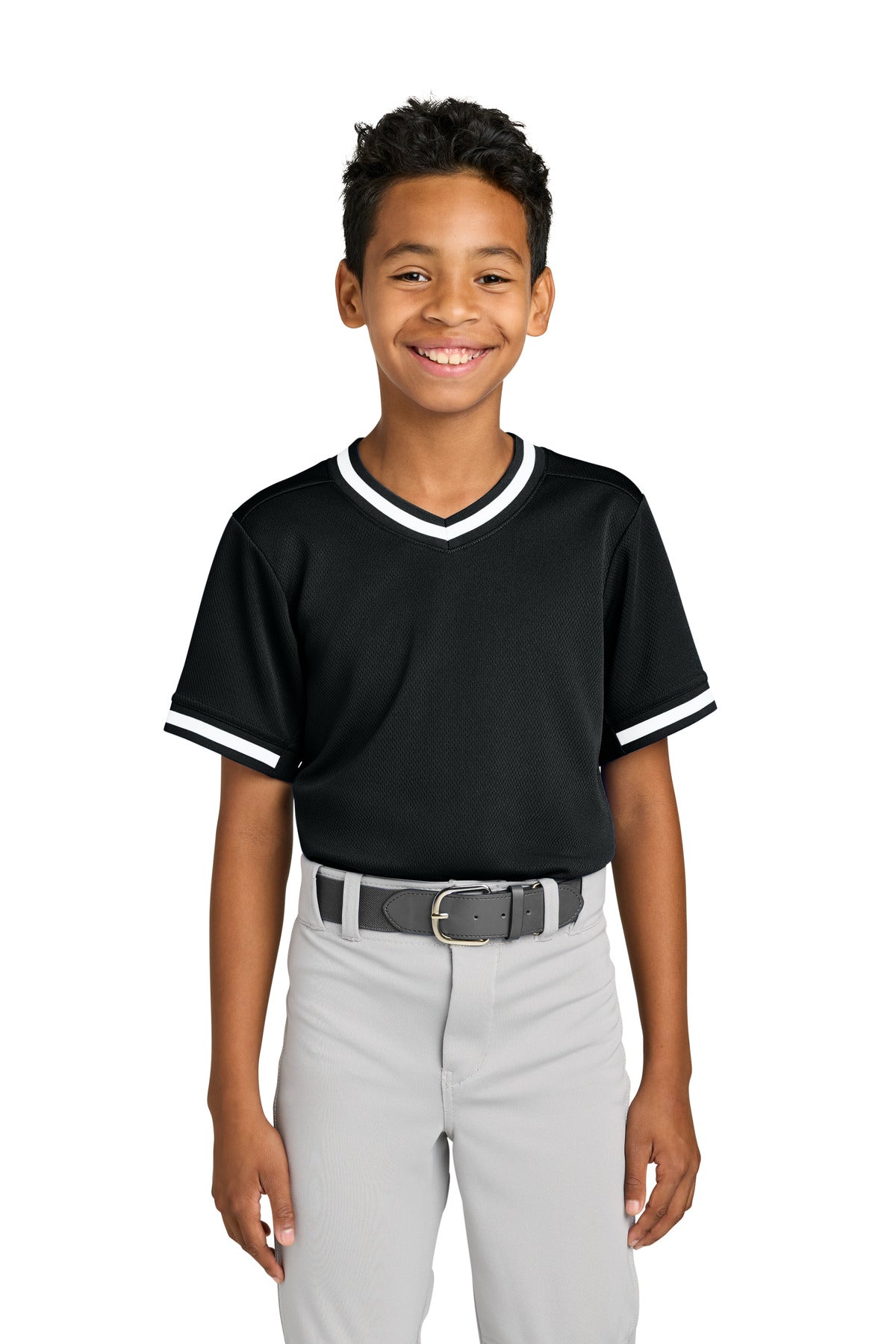 Sport-Tek ® Youth Tough Mesh V-Neck Baseball Jersey YST221