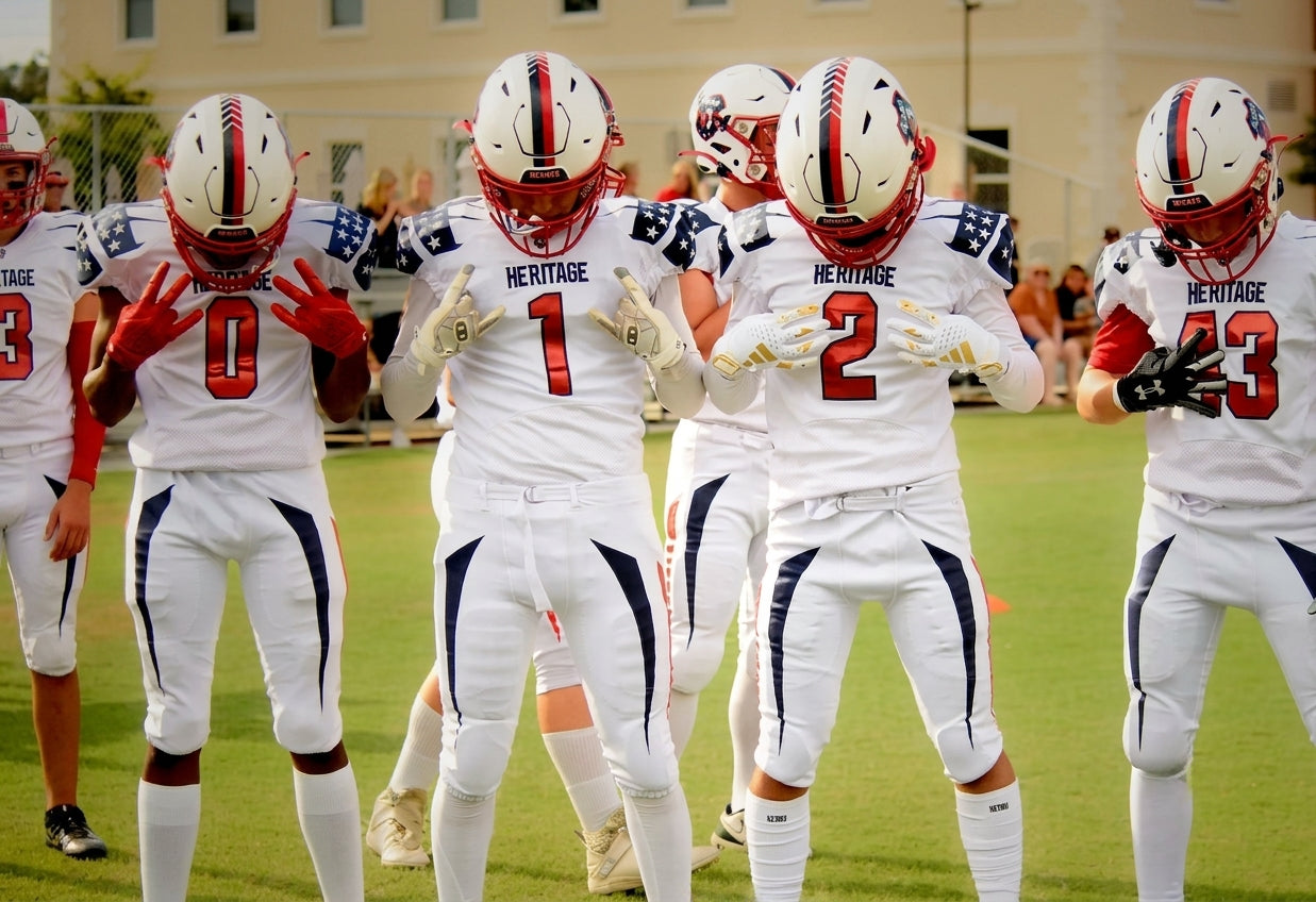 Football team wearing Heritage uniforms.